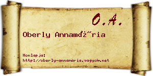 Oberly Annamária névjegykártya
